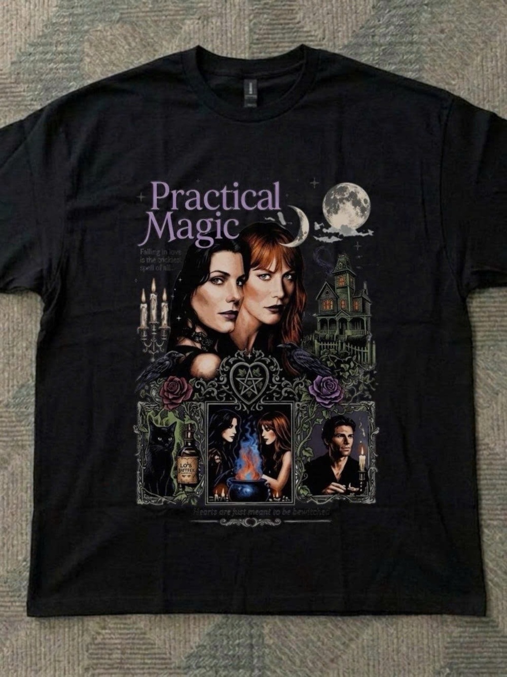 Practical Magic Black Graphic Tee - Women's Movie Art